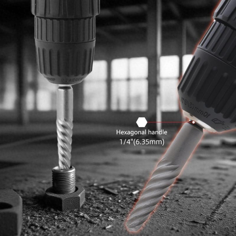 Professional 11Pcs Damaged Screw Extractor Kit Carbon Steel Drill Bit Set Rusted Bolt Removal Tool With Hexagonal Shank Design