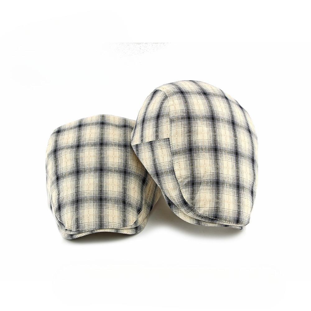 2026 Spring New Plaid Beret Hat for Men Women British Retro Flat Cap Casual Newsboy Hat Versatile Duckbill Cap