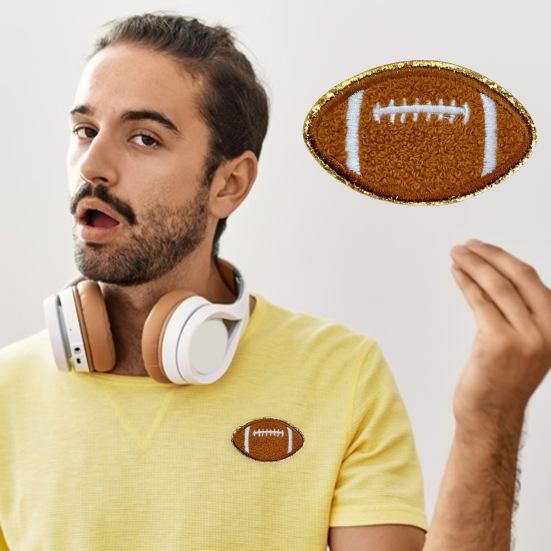 Iron-on Baseball Embroidered Patch Sticker Tear-Resistant Wrinkle-Free Football Volleyball Basketball Applique Patches with Hot Melt Adhesive