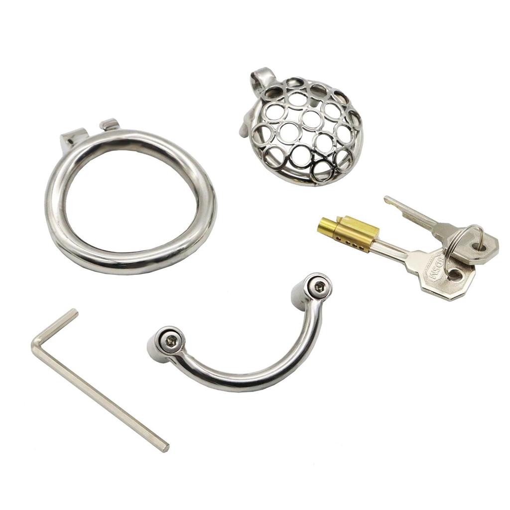 Design Prevent Escape Super Small Chastity Device,MINI protiskluzová nerezová klec na penis, kroužkový zámek na penis, pás cudnosti, erotická hračka