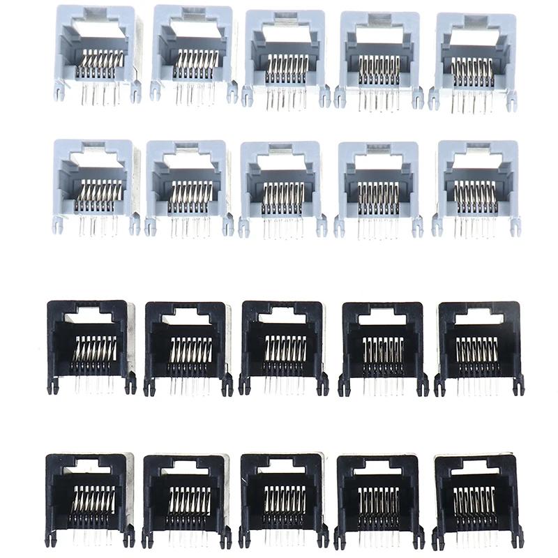 10 Stück/Los RJ45 8P8C Computer Internet Netzwerk Leiterplattenbuchse