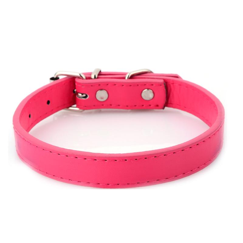PU kůže psí obojek: Více specifikací, Jednoduchý design, Plochý obojek pro domácí mazlíčky, Vícebarevné možnosti