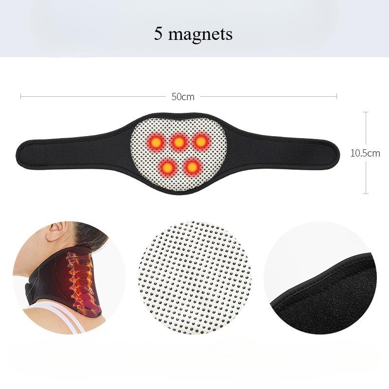 Adjustable Tourmaline Neck Massager with Magnetic Therapy for Cervical Pain Relief