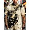 Summer Men's 3D Printed Crew Neck T-Shirt Fashion Versatile Breathable Trend Casual