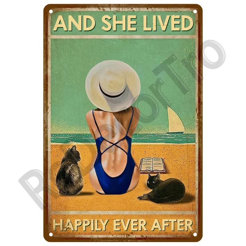 Plaque Metal Sign Beach House Seaside Decorative Plate Vintage Summer Metal Wall Sign Beach Decor For Beach Bar Beach Tin Sign