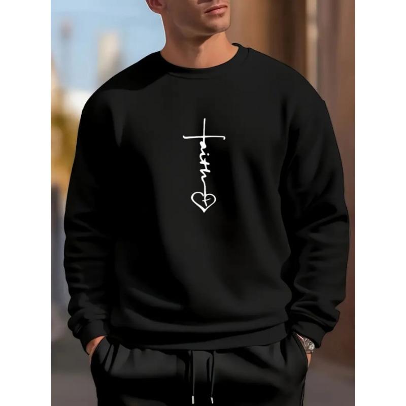 Men'S Print Casual Sweatshirt - Long Sleeve Round Neck, Outdoor Sports And Casual Wear, Athletic Style, Comfortable Lightweight Fit.