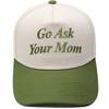Go Ask Your Mom Embroidery Truck Driver Baseball Cap Color Matching Fun Men's and Women's Casual Sun Hats