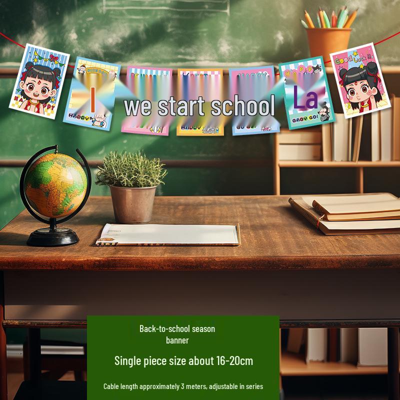 Kreative Back-to-School Cartoon Banner Dekoration für Klassenzimmer und Kindergärten