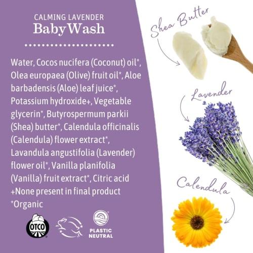 Earth Mama Angel Baby, Calming Lavender Shampoo & Body Wash, Lavender Vanilla, 34 Fl Oz (1 L)