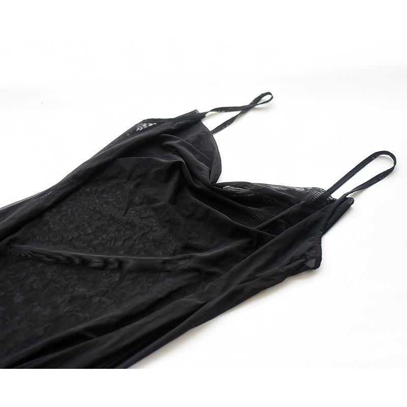 

Большой женский основной стиль Австралийские роскошные бюстгальтеры Сексуальное длинное платье Перспективное сетчатое платье Женское летнее Тонкое Облегающее платье на подтяжках Black L(Suggested 80/85 lower circumference)