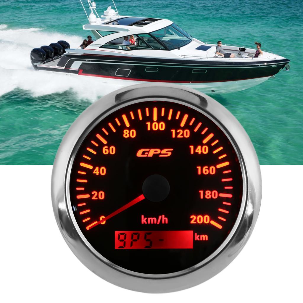 3.3in GPS Speedometer 0‑200KMCelsiusH Speed Gauge with Backlight IP67 Waterproof for Car Marine Boat Yacht