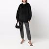 Y-3 FW21 Logo Velvet Solid Color Crewneck Sweatshirt Unisex Sweatshirt Black HB3339