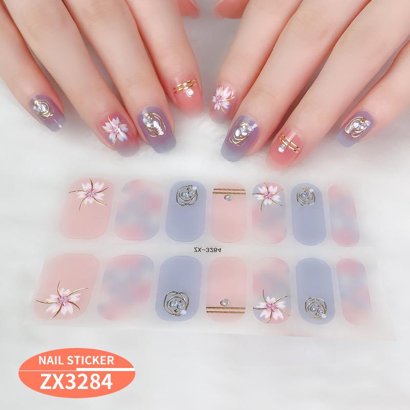 ZX 3D Gel Nail Polish Stickers: Easy-to-Use, Safe, and Healthy Imitation Diamond Adhesive for Stunning Nail Art.
