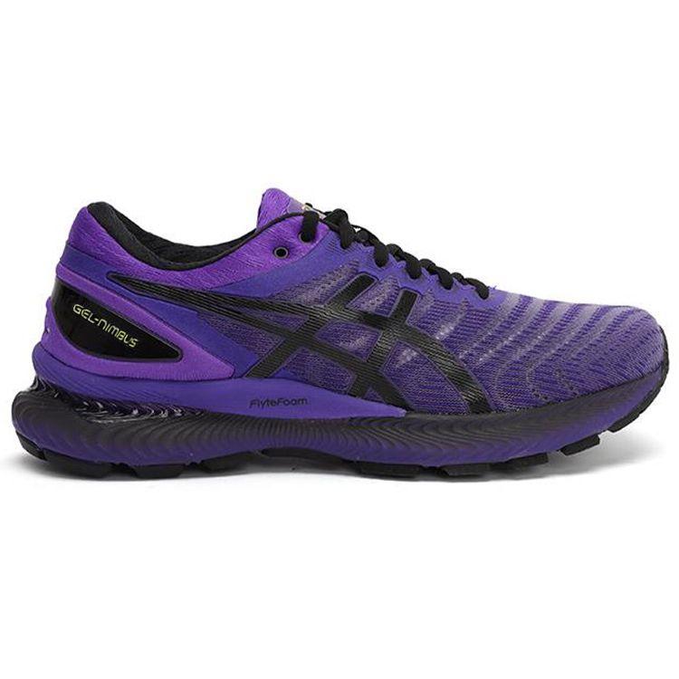 Asics Gel-Nimbus 22 Trendy Comfortable Fabric Low-Top Marathon Running Shoes Men Sneaker Purple Black 1011B087-500