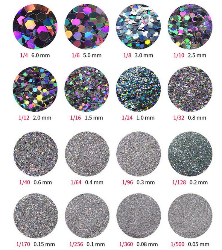Seven-Color Mixed Size Nail Art Glitter Sequins for Crafts and Epoxy