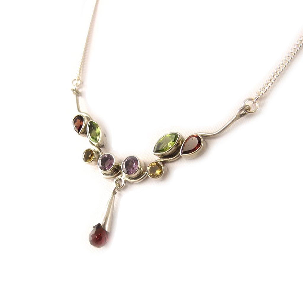 Les Trésors De Lily [D3863] - Srebrny naszyjnik Tutti Frutti „Niebo”.