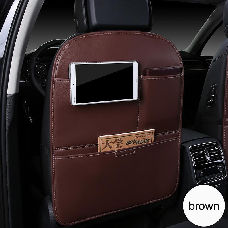 PU Leather Car Seat Back Storage Bag Protector For Children Kick Mud Dirt Pad Auto Anti Kick Mat Pad Interior  Accessorie