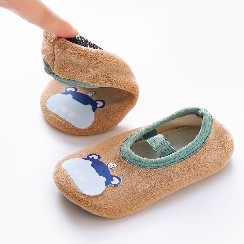 Baby Walking Shoes and Socks, Children's Indoor Anti-slip Soft-soled Fleece Floor Socks, Thick Infant and Toddler Shoes and Socks