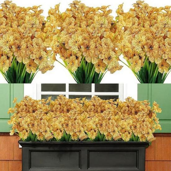 Artificial Flowers Adjustable Height Fade-Resistant Handmade Realistic Silk Petals No Watering Sunlight Floral Display Arrangement