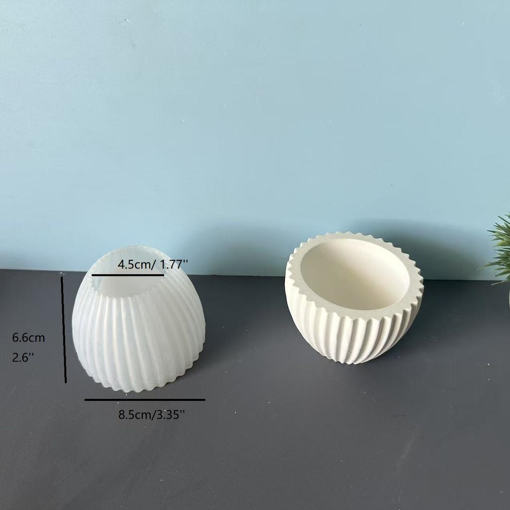 Größe Gestreifte Kerzentasse Silikonform Gestreifte Schale Glas Masonry Tropf-Formen