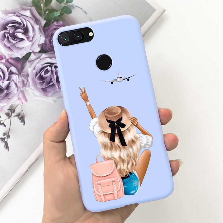 Für Xiaomi Mi 8 Lite Hülle 6,26" Mode Landschaft Mädchen Bumper Weiche Silikon Handyhülle Für Xiomi Mi 8 Lite Funda Mi8Lite Tasche