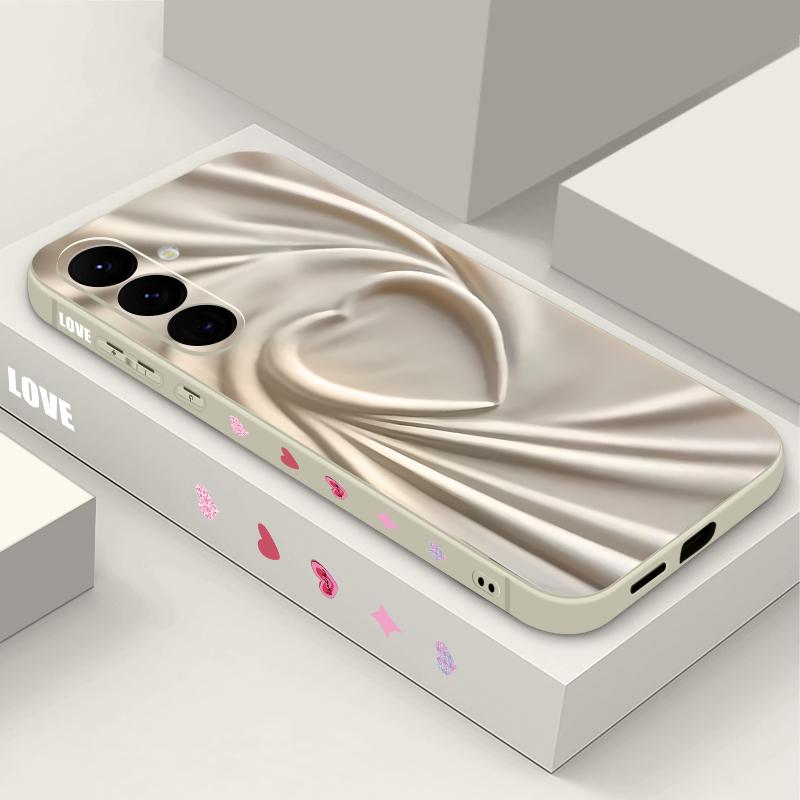 Lovely Heart Pattern Case For Samsung Galaxy S26 S25 Ultra S24 S23 S22 Plus S21 FE A15 A16 A17 A35 A36 A54 A55 A56 5G Soft Cover
