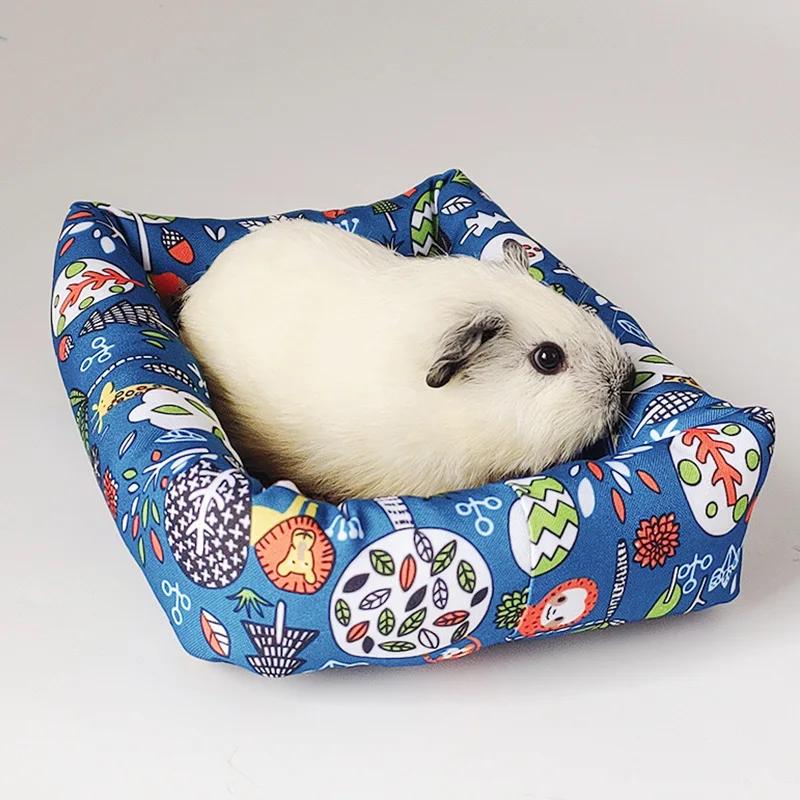 Sommer-Kühlnest für kleine Haustiere, Welpen- und Kätzchen-Rattanmatte, niedlicher Aufdruck, Haustier-Kühlmatte für Meerschweinchen, Hamster, Chinchilla, kleiner Käfig