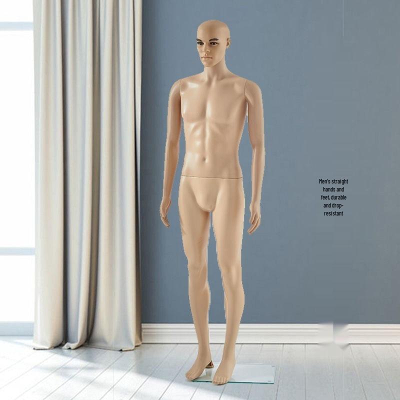 Standing Male Mannequin with Facial Features for Clothing Display