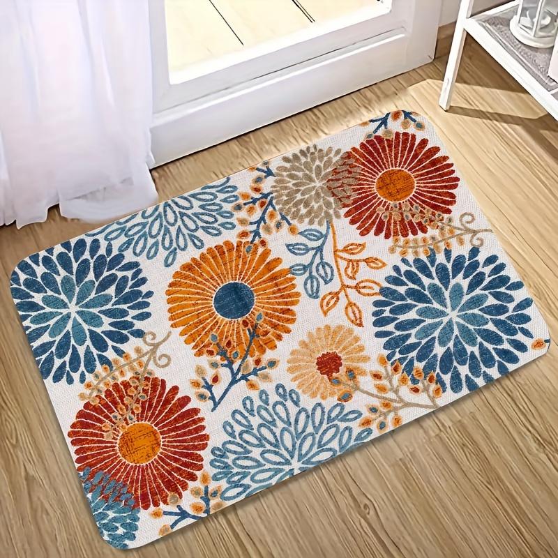 Bohemian Vintage Floral Miękki Dywan Kuchenny Antyzmęczeniowy Dywan Kuchenny Wodoodporny Antypoślizgowy Zestaw Dywaników Dywanik Nocny Dywan Chłonny Do Kuchni