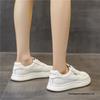 Women's White Versatile Sneakers - Flat, Thick Sole, Stylish 2025 Design for Spring and Autumn