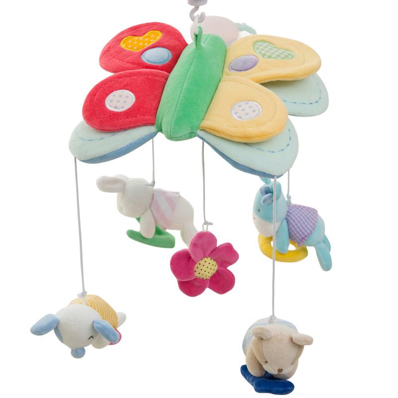 Newborn Children Soothe Early Education Fabric Art Plush Bedside Bell Music Remote Control Rotating Crib Wind Chimes Baby Toys