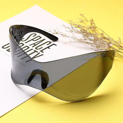 Mode Sport Zonnebrillen Oversized Punk Futuristisch Zonnebrillen Shades voor Mannen Vrouwen Y2K Zonnebrillen Wrap Around
