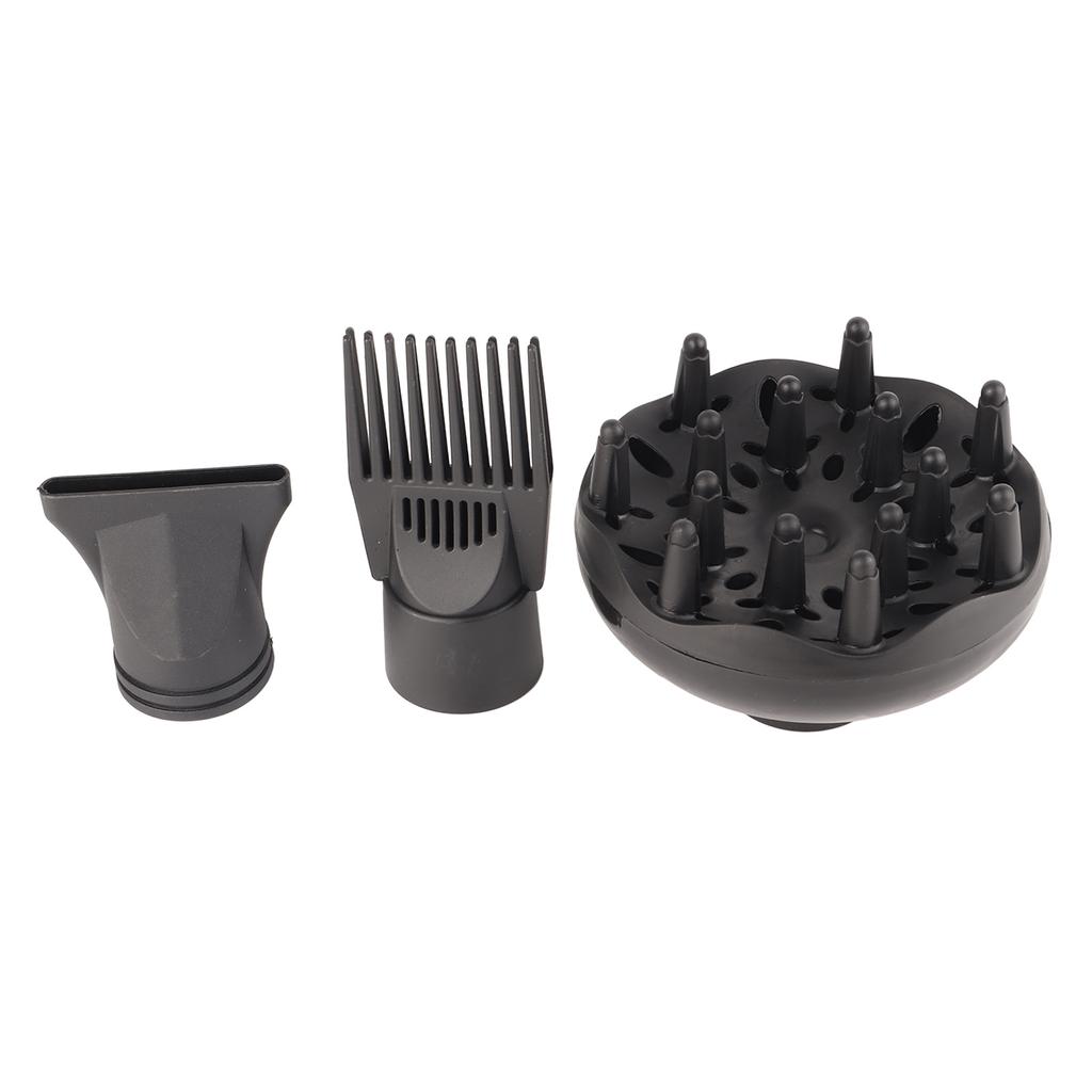 Hair Dryer Diffuser Nozzle Set Plastic Hair Dryer Attachment Dryer Nozzle Comb 3Pcs Set