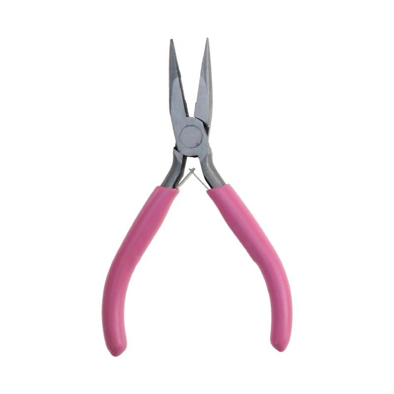 Handmade 5" Pink Handle Toothless Needle Nose Jewelry Pliers Set