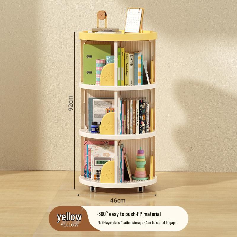 Children's Rotating Multi-layer Bookshelf & Storage Cabinet for Kitchen or Living Room