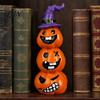 Unique Halloween Gift Ideas Pumpkin Statue, Resin Spooky Face Figurine for Desktop Ornaments Indoor Tabletop, Tiered Tray, Party, Home Decor