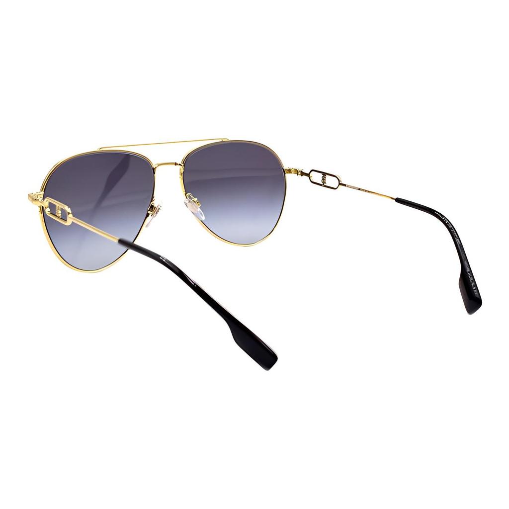 Burberry Segundo. Serie de Patrones de Logotipo Exclusivo con Monograma Gafas de Sol Metálicas de Piloto Gafas de Sol para Mujer Doradas Degradado Gris Oscuro B3128-1109-8G