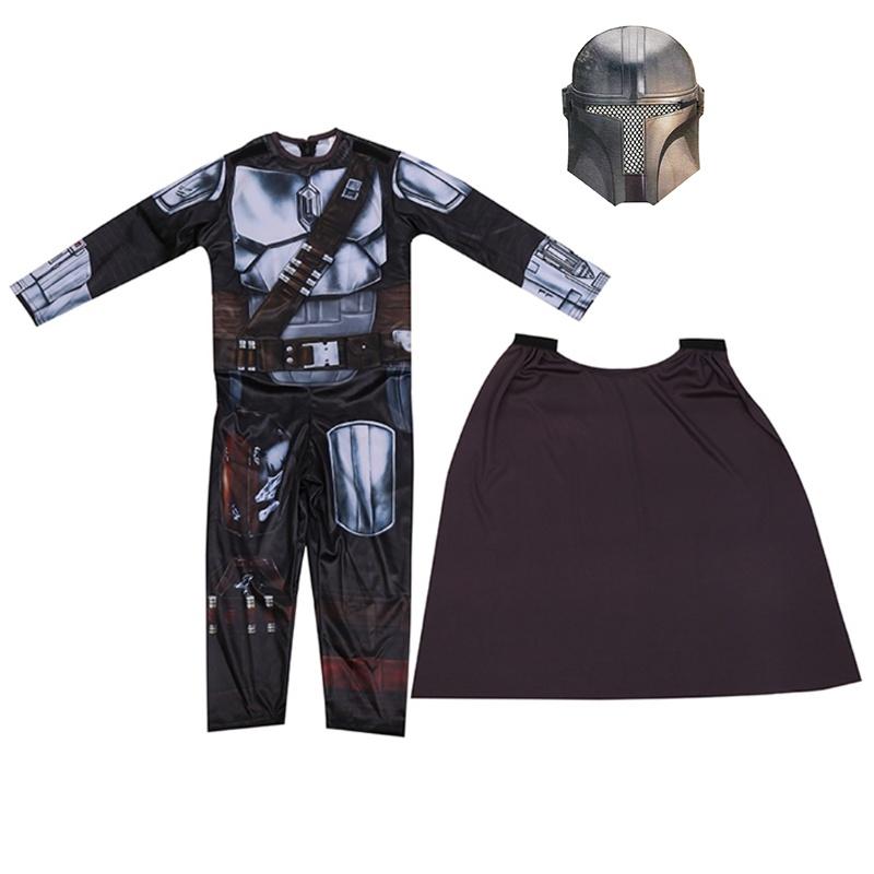 Star Wars Mandalorianer Halloween Kostümset für Jungen; Overall, Maske und Umhang inklusive!