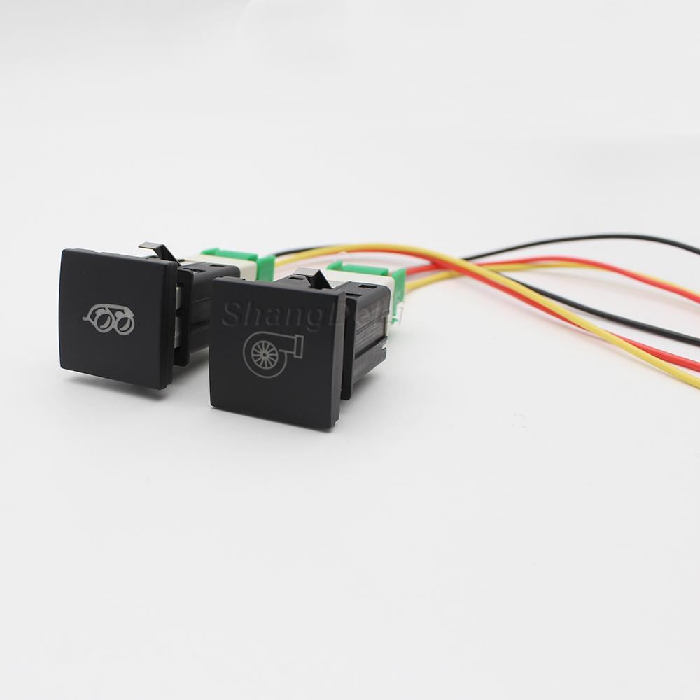 Car Red LED DRL Light Power On Off Switch Push Button Mirror Music Radar Switch with Wire For VW Jetta Golf 6 MK6 2006 - 2012
