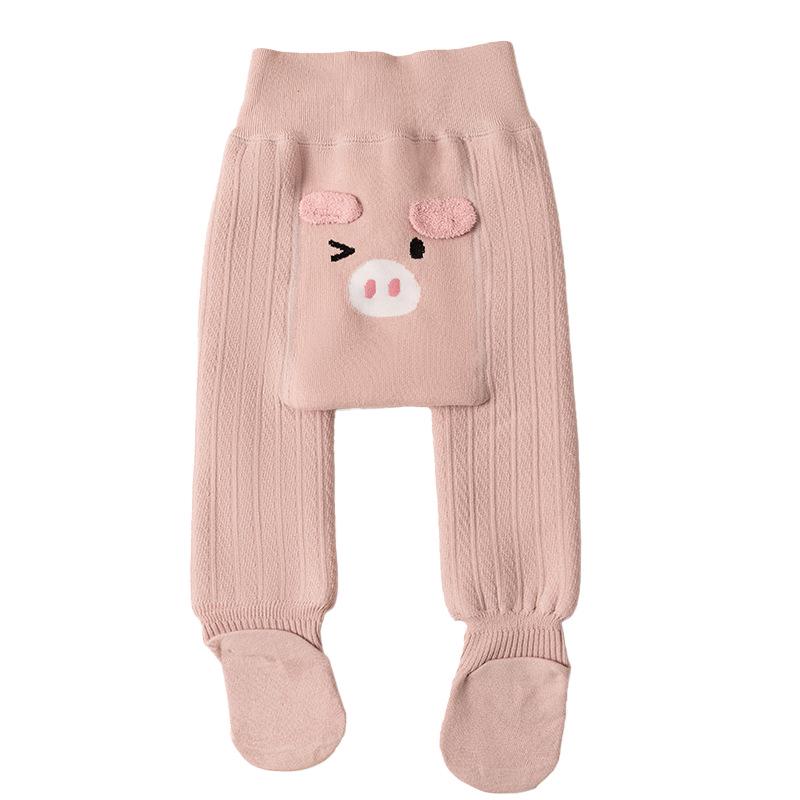 Infant Velvety Big Butt Base Layer Jumpsuit with Socks - Warm Autumn/Winter Style for Boys & Girls