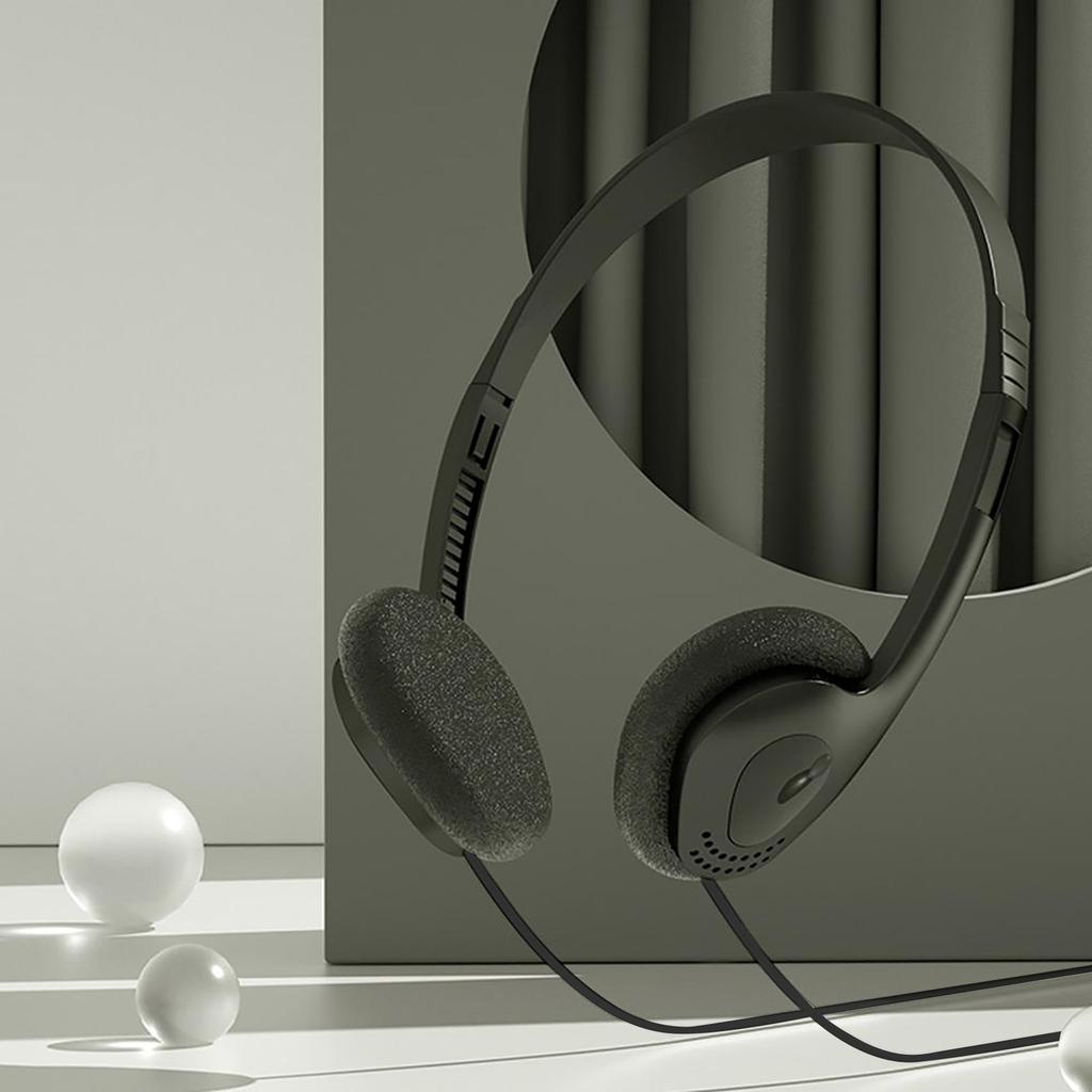 Retro Headset Earphones HIFI Sound Headphone Corded Headsets Noise Reduction Sports Earphone Supports 3.5mmAUX