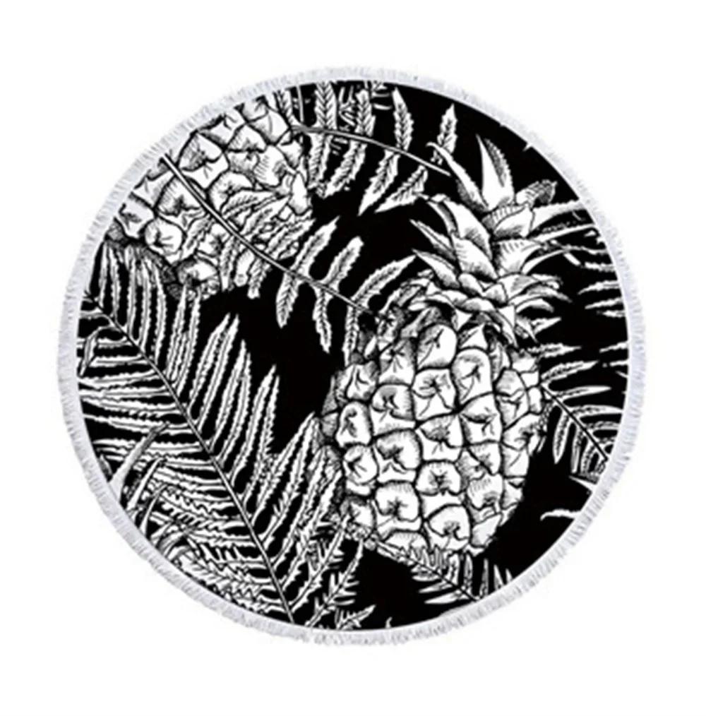 Carton Pineapple Round Beach Towel Tassel Bohemian Flamingo Large Blanket Picnic Yoga Mat travel Boho Tablecloth Beach towel
