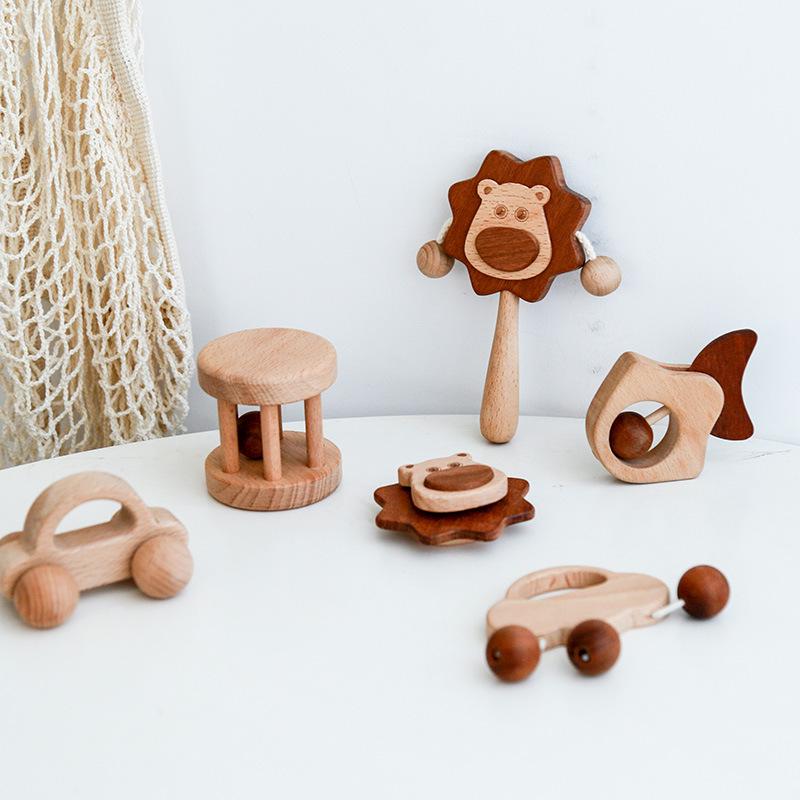 Children's Musical Wooden Rattle Toy Set for Early Education and Gift