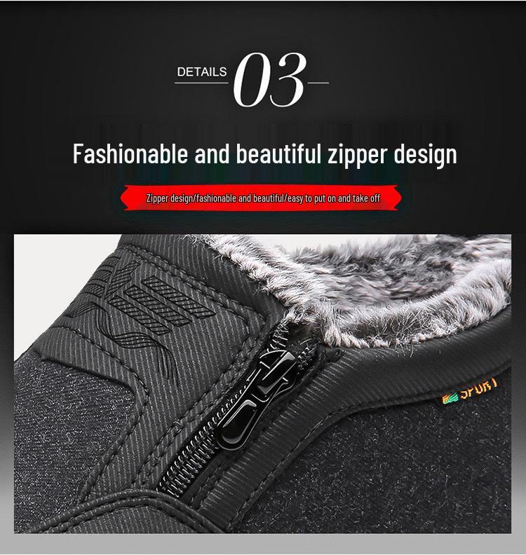 Men's Waterproof Non-Slip Winter Shoes - Thick Velvet Warmth for Middle-Aged and Elderly