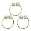 Modern Napkin Rings for Fabric Napkins 3Pcs Faux Pearl Rings, Reusable Metal Holders, Elegant Banquets Weddings Dinner Parties Table Decor Accessories