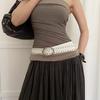 Punk Fashion Pu Leather Belt With Metal Pin Buckle For Women Summer 2025