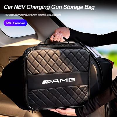 Car NEV Charging Gun Storage Bag EV Organizer Box For Mercedes Benz AMG W203 W205 W206 W211 W220 W212 W201 W210 W108 W168 W214