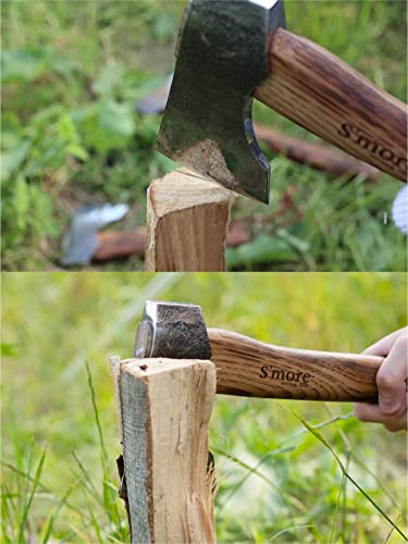 S'more Axe 315 (Medium) - Axe for Splitting Firewood, Hand Axe, Camping, Outdoor Use, Cowhide Leather Cover, 31.5*13.8*8.1cm, Brown