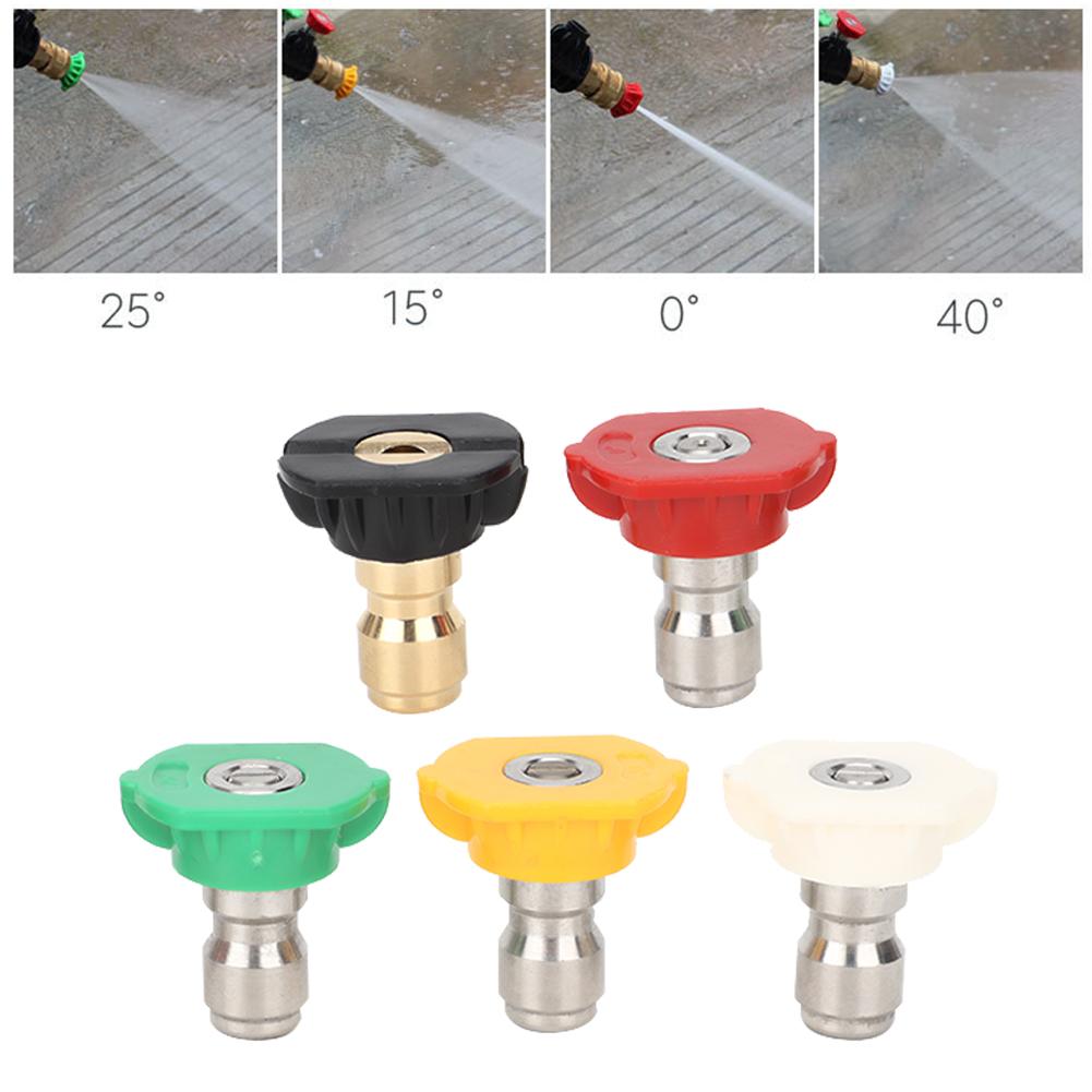 5PCS High Pressure Washer Spray Nozzle 1/4in Quick Connect 5 Colors 5 Angles for Karcher K025#