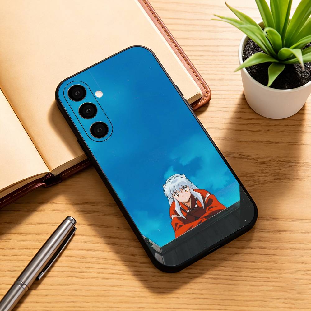 

Inuyasha Silhouette Red Katana Anime Phone Case Black Silicone Soft For Samsung Galaxy A73,A72,A71,A70,A53,A52,A51 Samsung a52